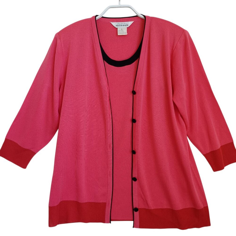 Misook Sweater Set Twin Set Knit Cardigan and Tank Womens Small - Picture 16 of 16